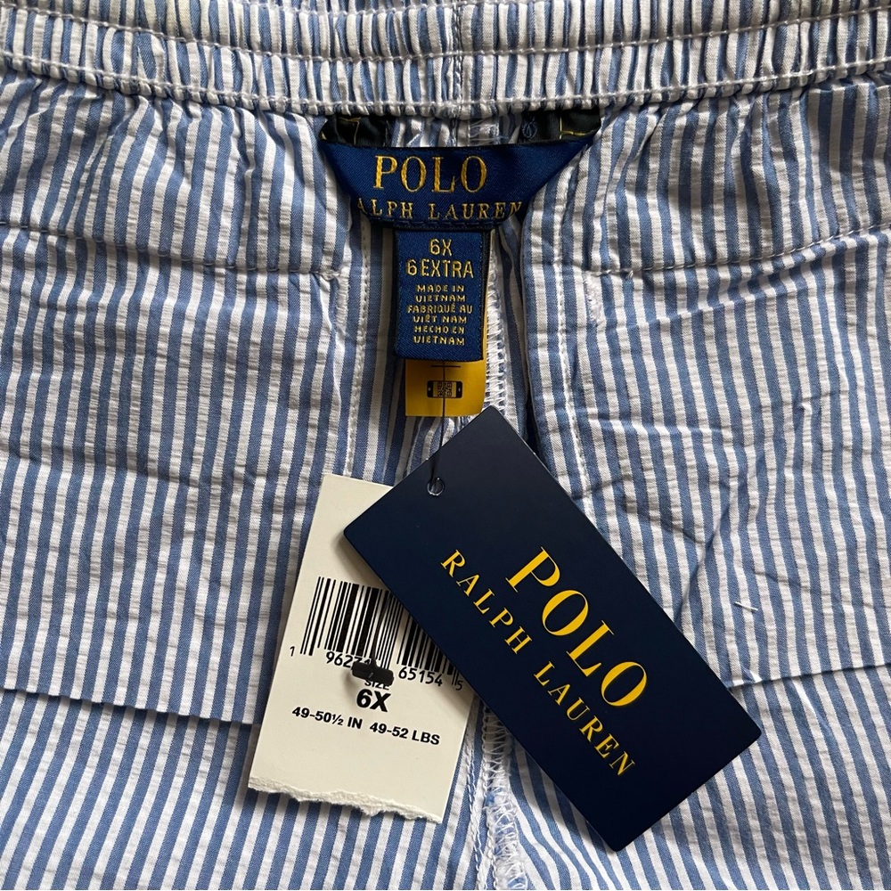 Polo Ralph Lauren Girl's Striped Cotton Seersucker Pants - Size 6X - Picture 9 of 10